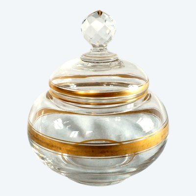Zuccheriera Napoleone III in cristallo Baccarat impreziosita da oro fino - fine XIX secolo