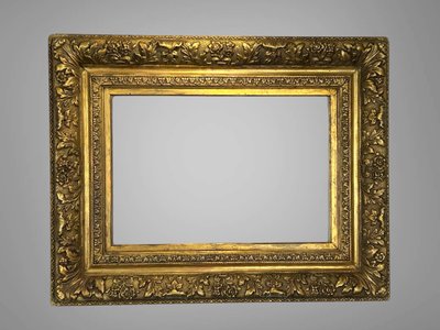 ANTIQUE LOUIS XVI STYLE WOODEN AND GILDED STUCCO FRAME FOR PAINTING 45 CM X 31 CM