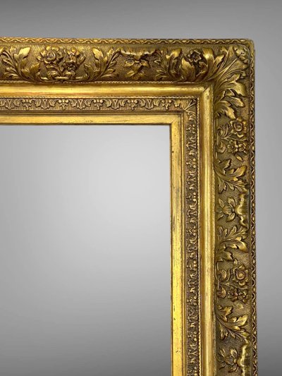 ANTIQUE LOUIS XVI STYLE WOODEN AND GILDED STUCCO FRAME FOR PAINTING 45 CM X 31 CM