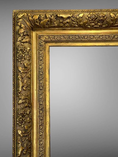 ANTIQUE LOUIS XVI STYLE WOODEN AND GILDED STUCCO FRAME FOR PAINTING 45 CM X 31 CM