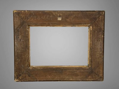 ANTIQUE LOUIS XVI STYLE WOODEN AND GILDED STUCCO FRAME FOR PAINTING 45 CM X 31 CM