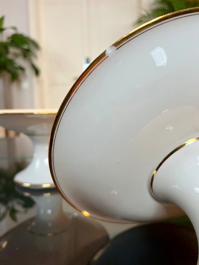 3 Compotiers En Porcelaine De Limoges - Décor Filets Or fin
