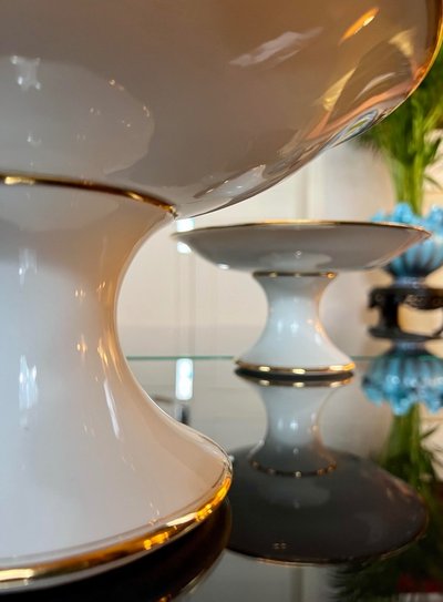 3 Compotiers En Porcelaine De Limoges - Décor Filets Or fin