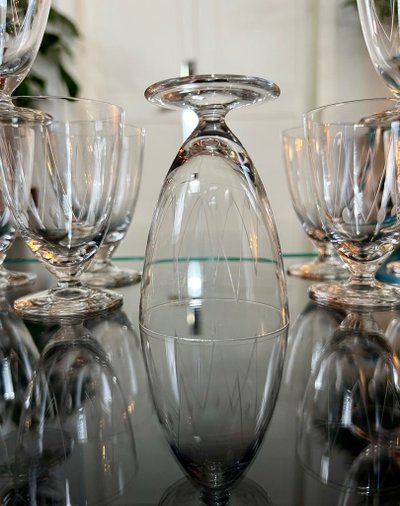 Crystal Port Glass Set - Art Déco