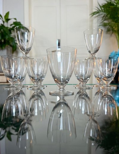 Crystal Port Glass Set - Art Déco