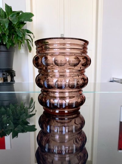 Faceted Crystal Vase - Vintage