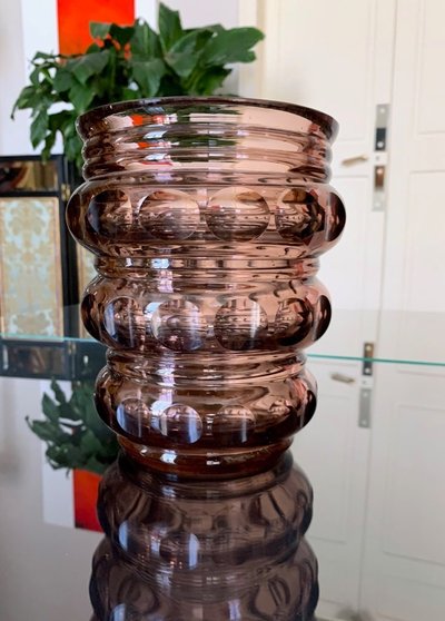 Faceted Crystal Vase - Vintage
