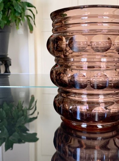 Faceted Crystal Vase - Vintage