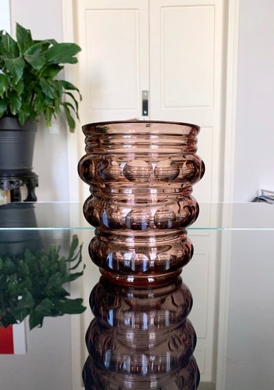 Faceted Crystal Vase - Vintage