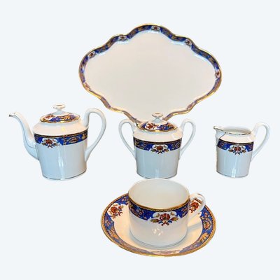Servizio da tè vintage - Solitaire En Porcelaine - Vassoio con teiera Zuccheriera Tazza con panna