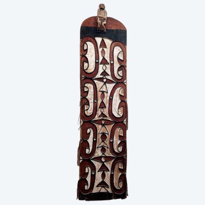 Großer polychromer Holzschild Asmat Iran Jaya, Wolmark Collection