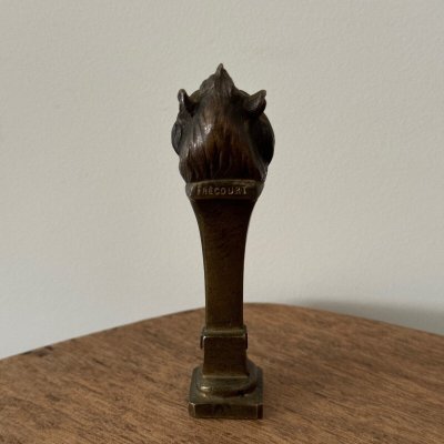 Cachet sceau en bronze tête de lion par Frécourt fin XIXe