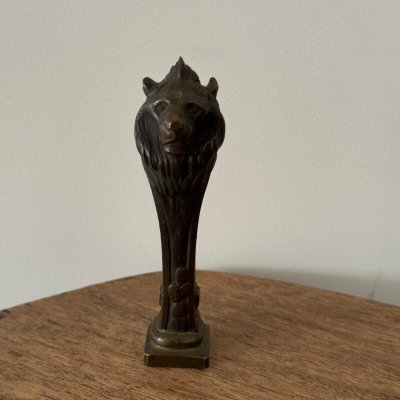 Cachet sceau en bronze tête de lion par Frécourt fin XIXe