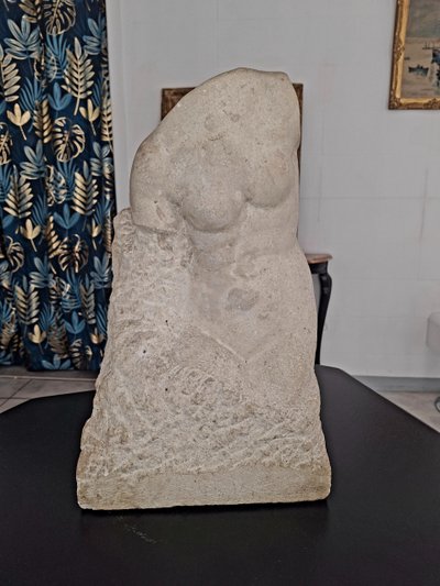 scultura busto in pietra firmata E.SERANE XIX secolo