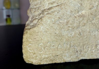 scultura busto in pietra firmata E.SERANE XIX secolo