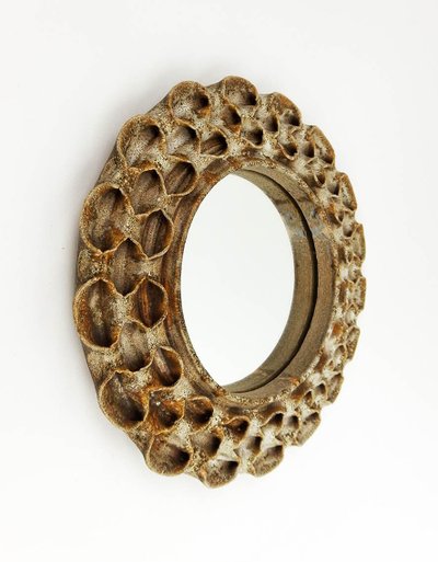 Miroir rond en grès