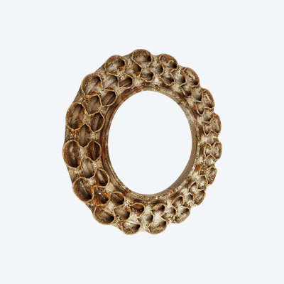 Miroir rond en grès