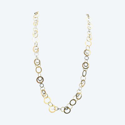 Sautoir Or Jaune Et Or Blanc 18 Carats.