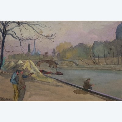 Fischer.  Ufer der Seine. Paris