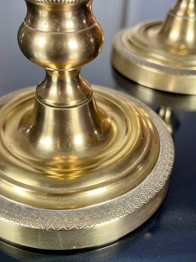 Coppia di portacandele in bronzo - XIX secolo