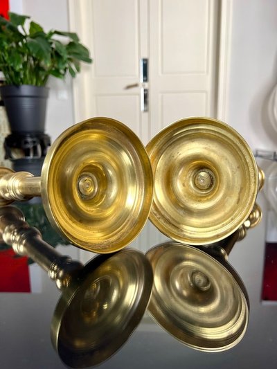 Coppia di portacandele in bronzo - XIX secolo