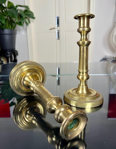 Coppia di portacandele in bronzo - XIX secolo