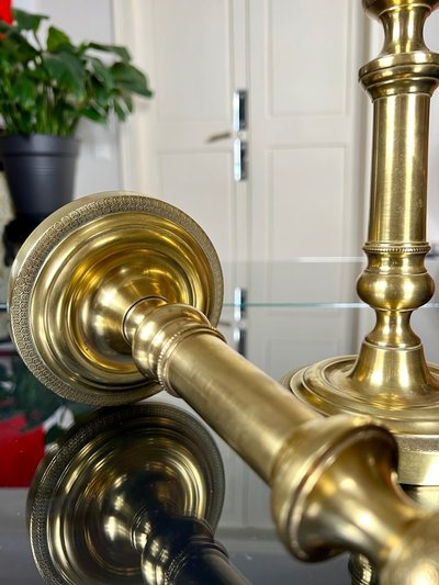 Coppia di portacandele in bronzo - XIX secolo
