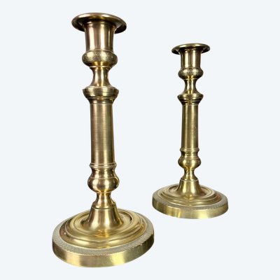 Coppia di portacandele in bronzo - XIX secolo
