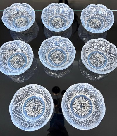 Dessertset Schalen aus Opalglas - Art Deco