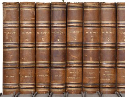 Collection livres de Walter Scott, Édition Furne et Charles Gosselin 1839, 30 volumes In-8