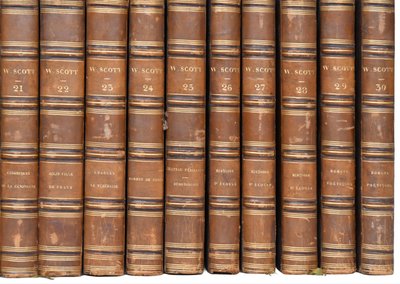 Collection livres de Walter Scott, Édition Furne et Charles Gosselin 1839, 30 volumes In-8