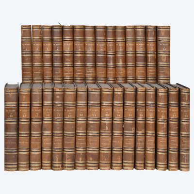 Collection livres de Walter Scott, Édition Furne et Charles Gosselin 1839, 30 volumes In-8