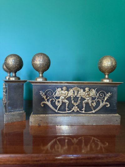 Pair of Empire period fireplaces, early 19th century.