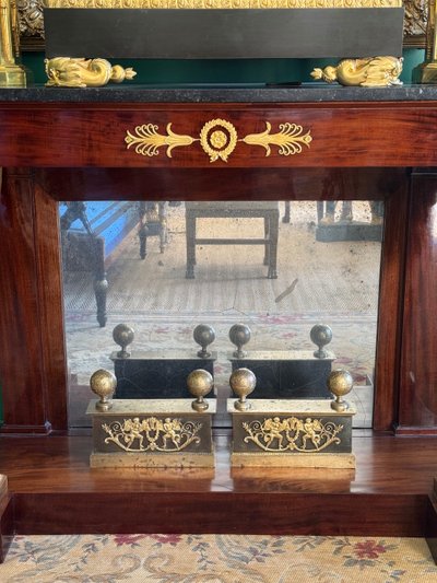 Pair of Empire period fireplaces, early 19th century.