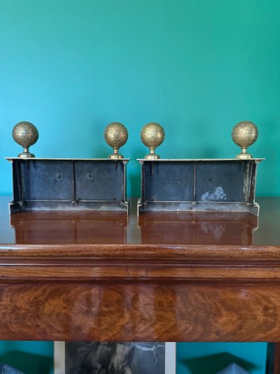 Pair of Empire period fireplaces, early 19th century.