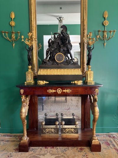 Pair of Empire period fireplaces, early 19th century.