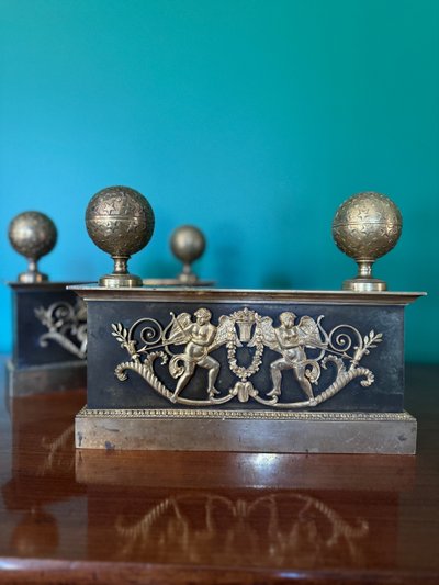 Pair of Empire period fireplaces, early 19th century.