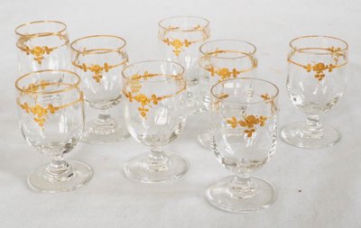 Napoleon III period liqueur service in Baccarat crystal enhanced with fine gold