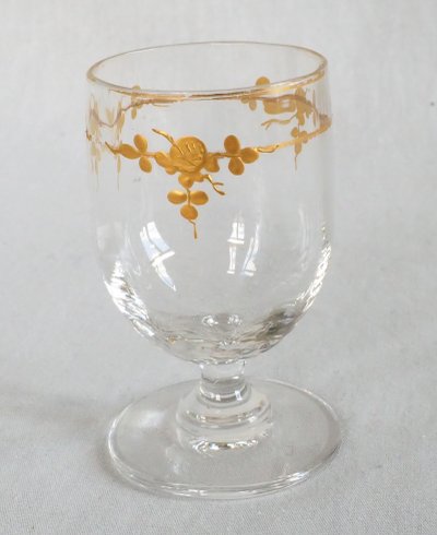 Napoleon III period liqueur service in Baccarat crystal enhanced with fine gold