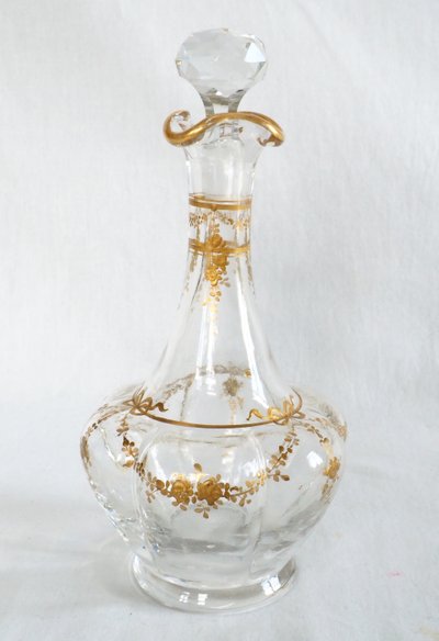Napoleon III period liqueur service in Baccarat crystal enhanced with fine gold