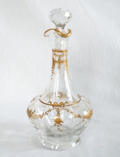 Napoleon III period liqueur service in Baccarat crystal enhanced with fine gold