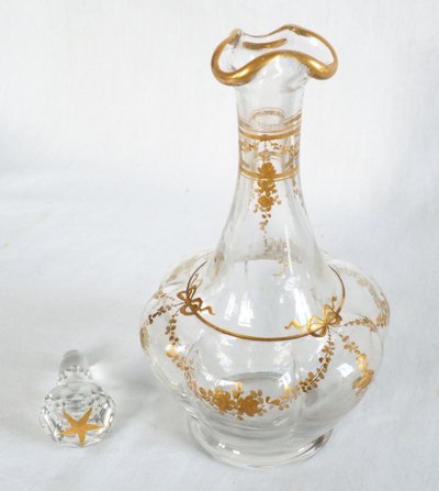 Napoleon III period liqueur service in Baccarat crystal enhanced with fine gold