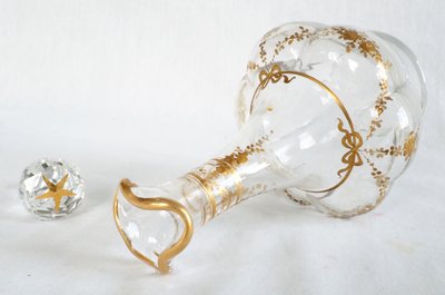 Napoleon III period liqueur service in Baccarat crystal enhanced with fine gold