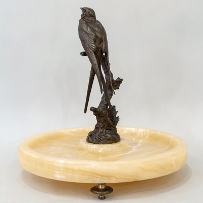 Swallow perched on a branch , by the sculptor Paul Comolera (1818-1897)