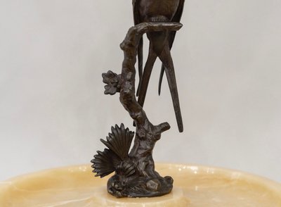 Swallow perched on a branch , by the sculptor Paul Comolera (1818-1897)