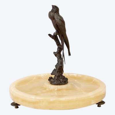 Swallow perched on a branch , by the sculptor Paul Comolera (1818-1897)