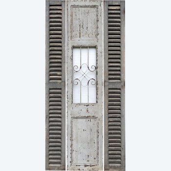 3 Portes Ancienne étroites Placard Rangement Persienne Porte Vitrine Dressing 