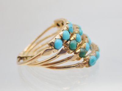 Anello Harem, oro e turchese.