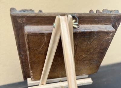 Reliquiario dipinto a Paperolles - La visione di San Domenico - XVIII secolo