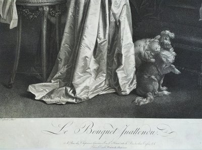 The Unexpected Bouquet Antique Engraving After Marguerite Gérard Etching 19th C Old Print